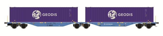 Mehano 30046 - H0 - Containertragwagen Geodis, Eurowagon, Ep. VI
